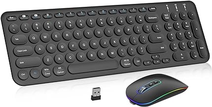 cimetech Bluetooth Keyboard and Mouse, Rechargeable Dual-Mode (Bluetooth 4.0 + USB) Wireless Keyboar